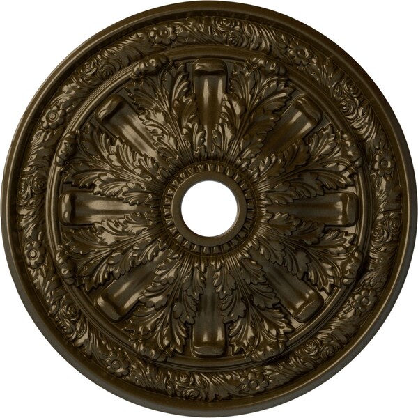 Ekena Millwork Flagstone Ceiling Medallion (Fits Canopies up to 3 7/8"), 30"OD x 3 7/8"ID x 3 1/4"P, Brass CM30FLBRS - main